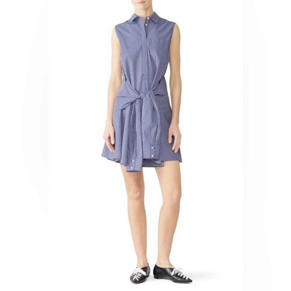 10 Crosby Derek Lam Sleeveless Tie-Waist Shirtdress